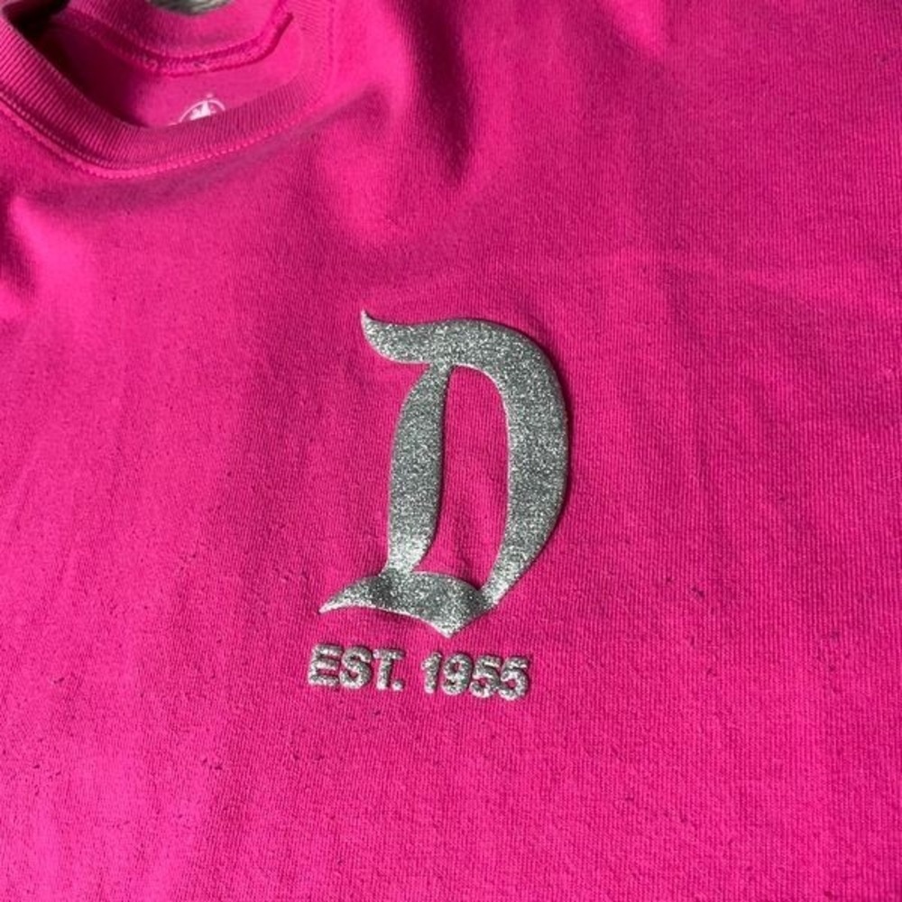 Disney Spirit Jersey Adult 2XL Pink Silver Glitter Disneyland Resort Spellout - Picture 3 of 11